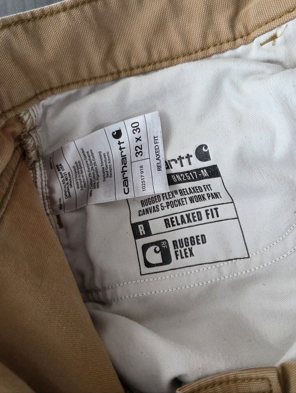 Carhartt Hickory Brown Straight Leg Workwear Pants Mens Size 32x30 Relaxed Fit - Picture 9 of 9